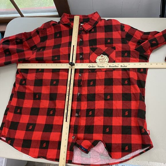 Magellan x Shiner Flannel Shirt Womens XXL Buffalo Plaid Red Black Cabincore - Picture 12 of 16